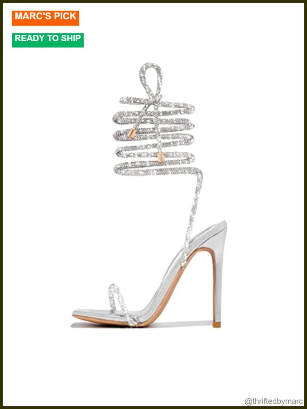 Glitter Lace Up Ankle Strap High Heels Square Toe Sparkly Sandals Party